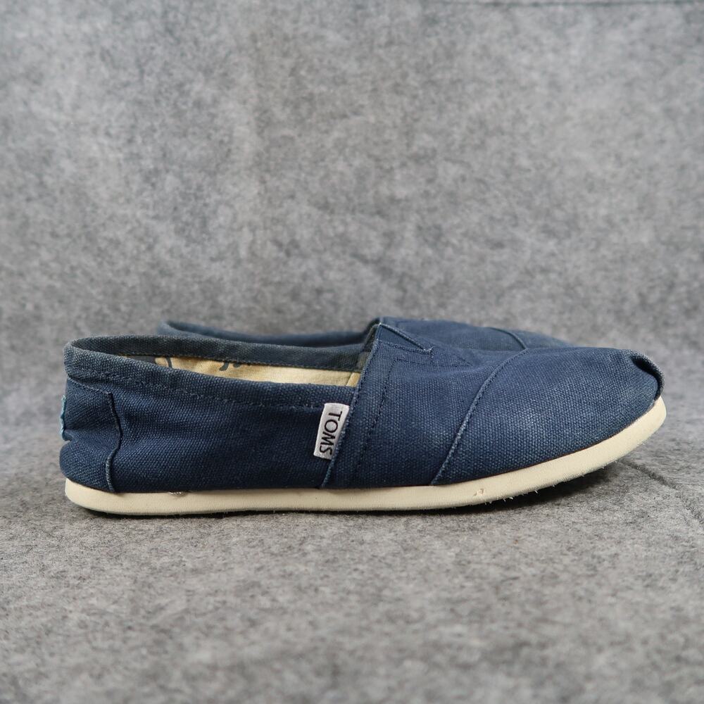 Toms Shoes Womens 8 Flats Slip On Loafer Casual Canvas Blue Alpargatas Boho